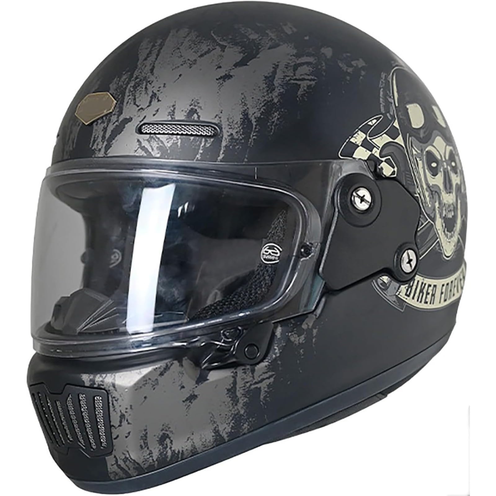 BYFHHHH Integralhelm Für Motorradfahrer Mit Sonnenblende, Roller-Mopedhelm, Modularer Helm Mit DOT/ECE-Zertifizierung, Integralhelm Für Erwachsene, Männer Und Frauen E,L=59~60CM von BYFHHHH