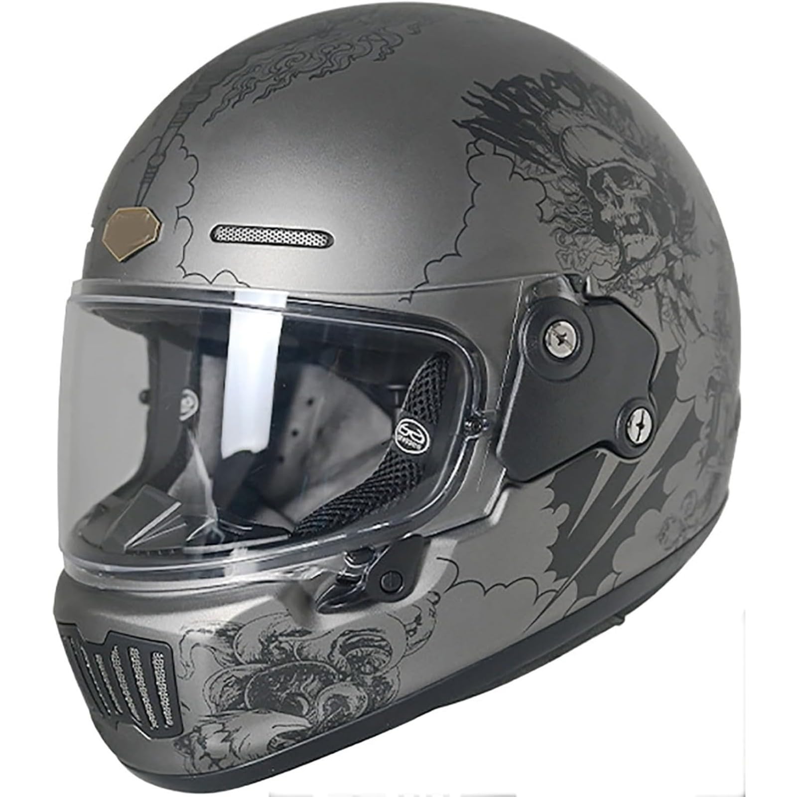 BYFHHHH Integralhelm Für Motorradfahrer Mit Sonnenblende, Roller-Mopedhelm, Modularer Helm Mit DOT/ECE-Zertifizierung, Integralhelm Für Erwachsene, Männer Und Frauen H,L=59~60CM von BYFHHHH