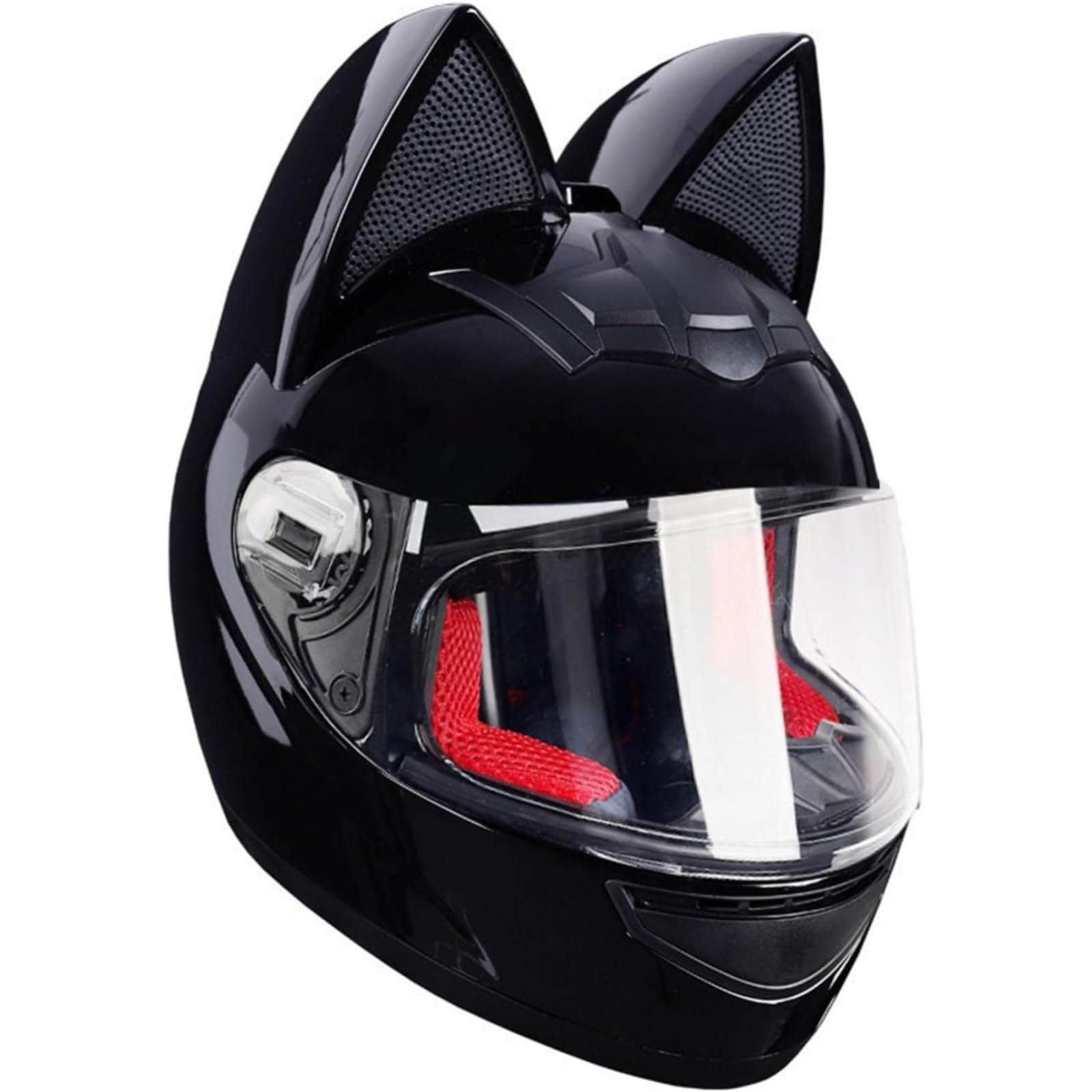 BYFHHHH Integralhelm Mit Katzenohren Für Erwachsene, ECE-Zertifizierter Offroad-Motorradhelm Für Männer Und Frauen, Cooler Rennmotorradhelm Mit Ohren, Integralhelm Für Alle Jahreszeiten J4,S=50~53CM von BYFHHHH