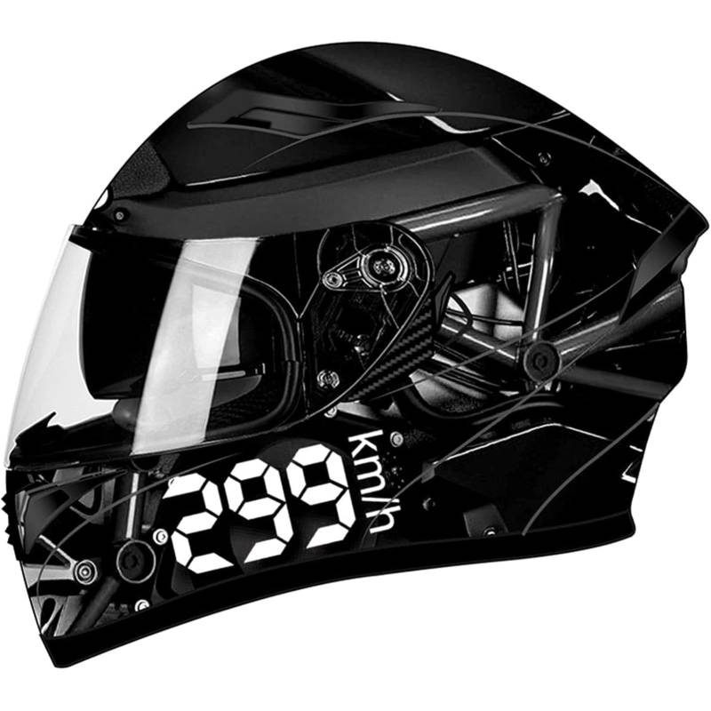 BYFHHHH Integrierter Motorradhelm, DOT/ECE-Zertifizierte Integralhelme, Integralhelme Mit Doppelvisier Für Erwachsene Männer Und Frauen D,M=57~58CM von BYFHHHH