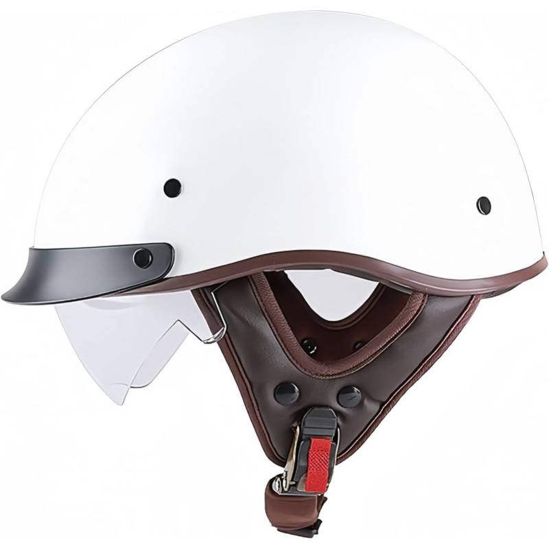 BYFHHHH Jethelm Für Motorradfahrer Im Deutschen Vintage-Stil, Offener Motorradhelm, ECE-Geprüft Mit Sonnenblende Und Herausnehmbarem Innenteil, Unisex A,M=57~58CM von BYFHHHH