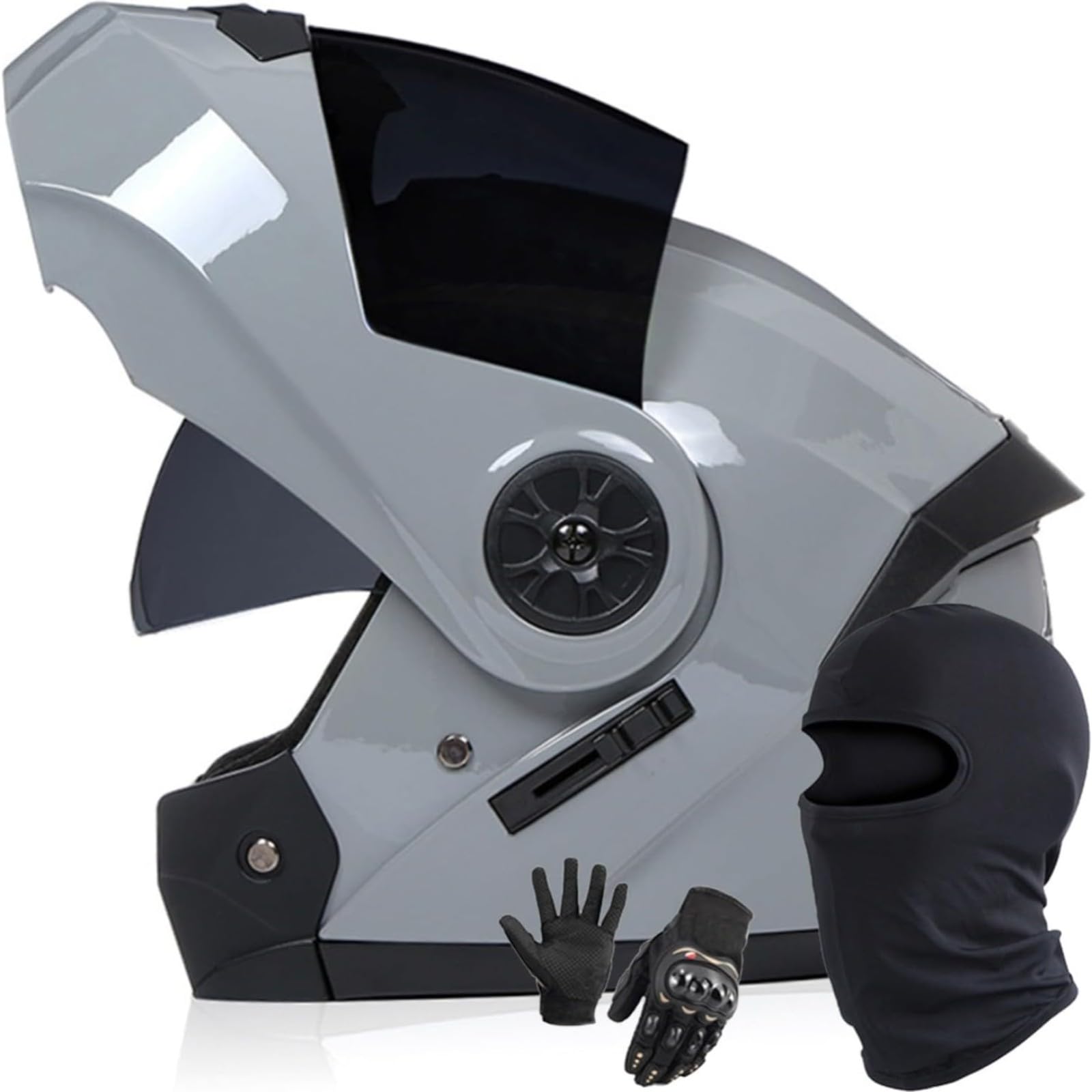 BYFHHHH Klapphelm Motorrad Modularhelm, DOT/ECE-Zertifizierter Integrierter Motorradhelm, Integralhelm Mit Doppelvisier, Rennrollerhelm Für Erwachsene Frauen Männer D,XL=61~62CM von BYFHHHH