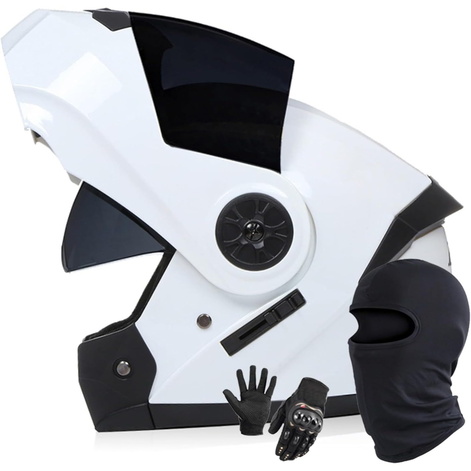 BYFHHHH Klapphelm Motorrad Modularhelm, DOT/ECE-Zertifizierter Integrierter Motorradhelm, Integralhelm Mit Doppelvisier, Rennrollerhelm Für Erwachsene Frauen Männer L,L=59~60CM von BYFHHHH