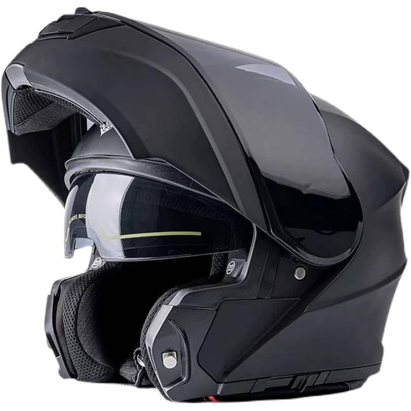 BYFHHHH Modularer Integralhelm, DOT/ECE-Zertifizierter Motorrad-Integral-Klapphelm Für Männer Und Frauen, Mit Doppelvisier, Motocross-Crash-Mopedhelm D,2XL=63~64CM von BYFHHHH