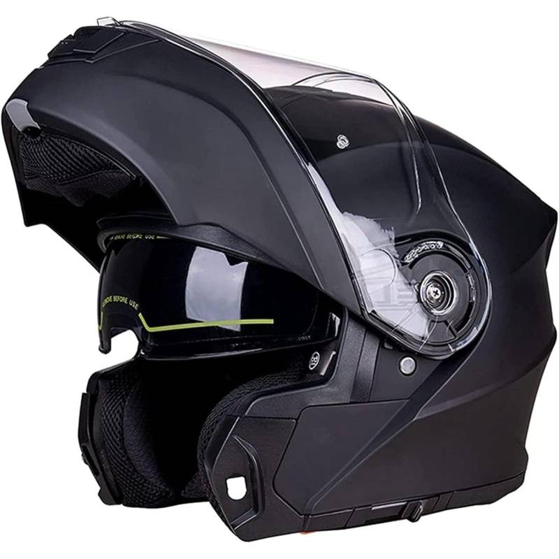 BYFHHHH Modularer Integralhelm, DOT/ECE-Zertifizierter Motorrad-Integral-Klapphelm Für Männer Und Frauen, Mit Doppelvisier, Motocross-Crash-Mopedhelm I,2XL=63~64CM von BYFHHHH