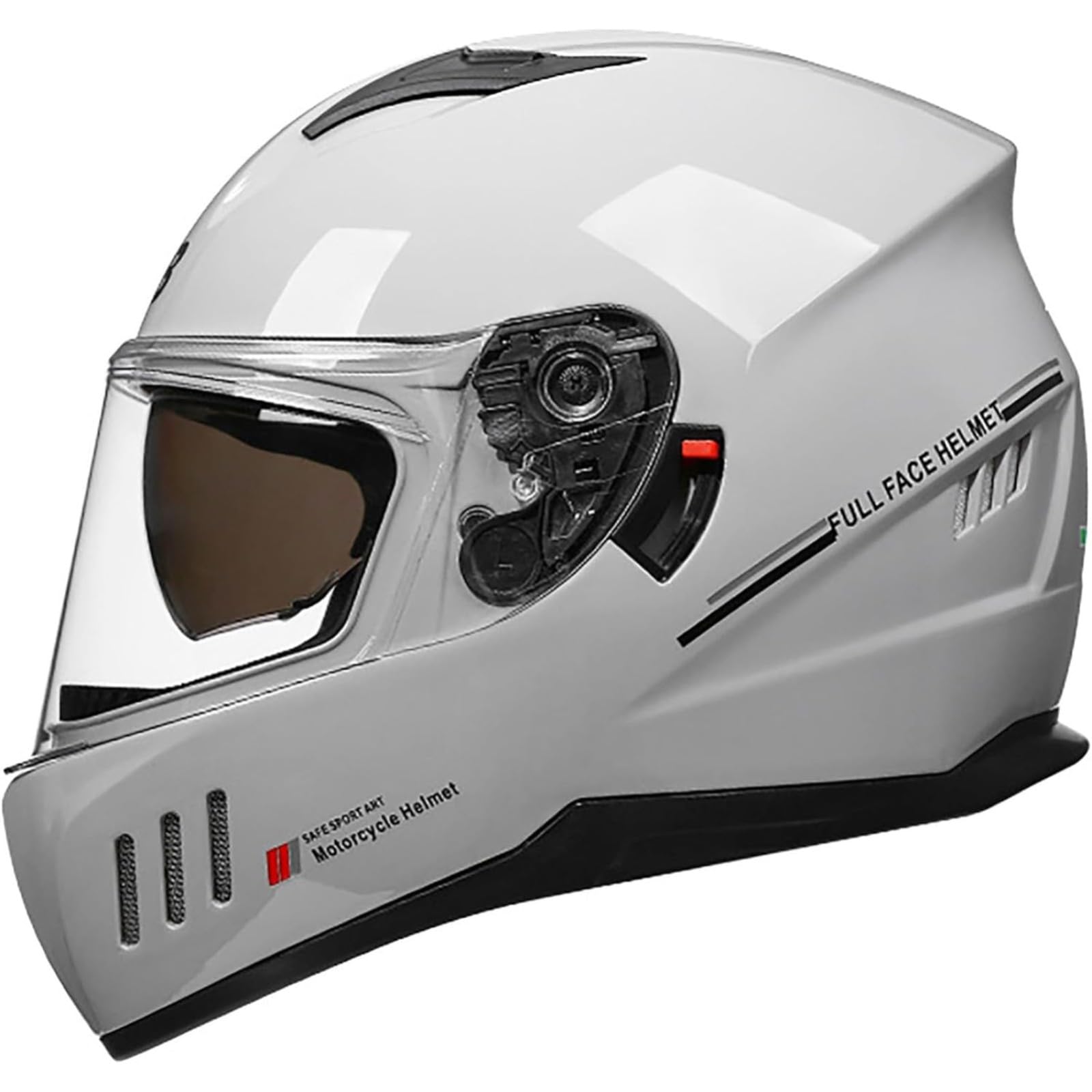 BYFHHHH Modularer Motorradhelm Mit Doppelvisier, DOT/ECE-Geprüfter Modularer Helm Für Männer Und Frauen, Integralhelm Für Moped-Rennroller A,XL=61~62CM von BYFHHHH