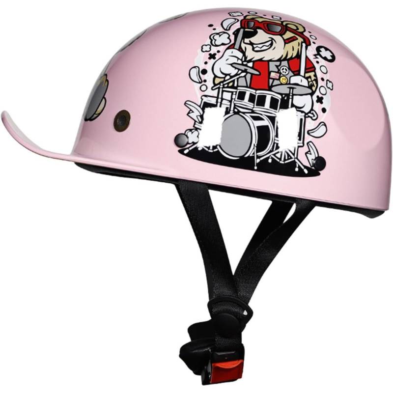 BYFHHHH Motorrad-Halbhelme, ECE-Zulassung Brain-Cap Halbschalenhelm Jethelm Deutscher Stil Skull Cap Helm, Motorradhelm Für Männer Und Frauen E,M=51~52CM von BYFHHHH