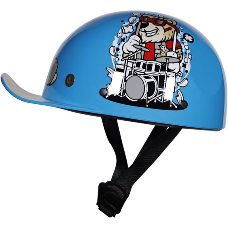 BYFHHHH Motorrad-Halbhelme, ECE-Zulassung Brain-Cap Halbschalenhelm Jethelm Deutscher Stil Skull Cap Helm, Motorradhelm Für Männer Und Frauen I,L=53~54CM von BYFHHHH