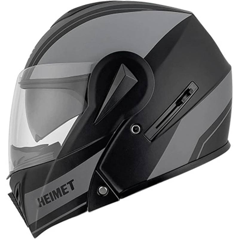 BYFHHHH Motorrad Integrierter Helm Mit Doppelvisier, ECE/DOT-Zulassung Klapphelm Motorradhelm Sturzhelm Für Männer Und Frauen, Automatische Reaktion E,M=57~58CM von BYFHHHH