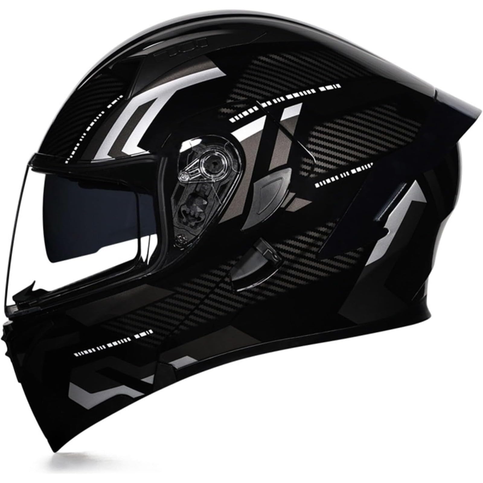 BYFHHHH Motorrad-Klapphelm Mit Sonnenblende, ECE-Zertifizierter Motorradhelm, Integralhelm Mit Doppelvisier, Faltbarer Motorradhelm Für Männer Und Frauen 15,M=57~58CM von BYFHHHH