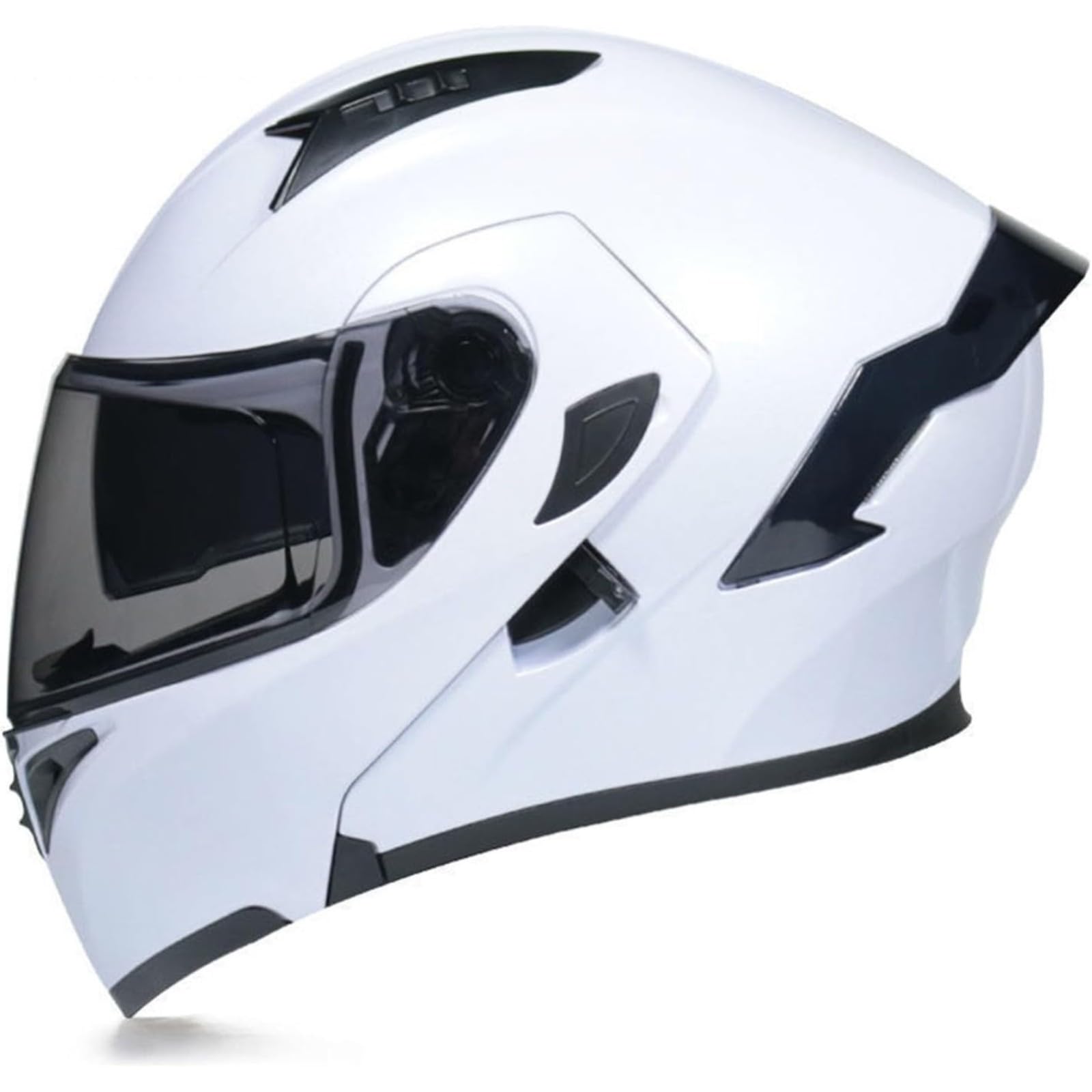 BYFHHHH Motorrad-Klapphelm Mit Sonnenblende, ECE-Zertifizierter Motorradhelm, Integralhelm Mit Doppelvisier, Faltbarer Motorradhelm Für Männer Und Frauen 19,L=59~60CM von BYFHHHH