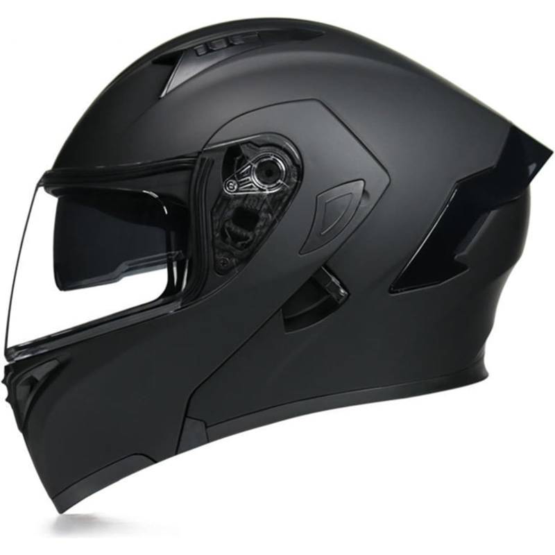 BYFHHHH Motorrad-Klapphelm Mit Sonnenblende, ECE-Zertifizierter Motorradhelm, Integralhelm Mit Doppelvisier, Faltbarer Motorradhelm Für Männer Und Frauen 2,XL=61~62CM von BYFHHHH