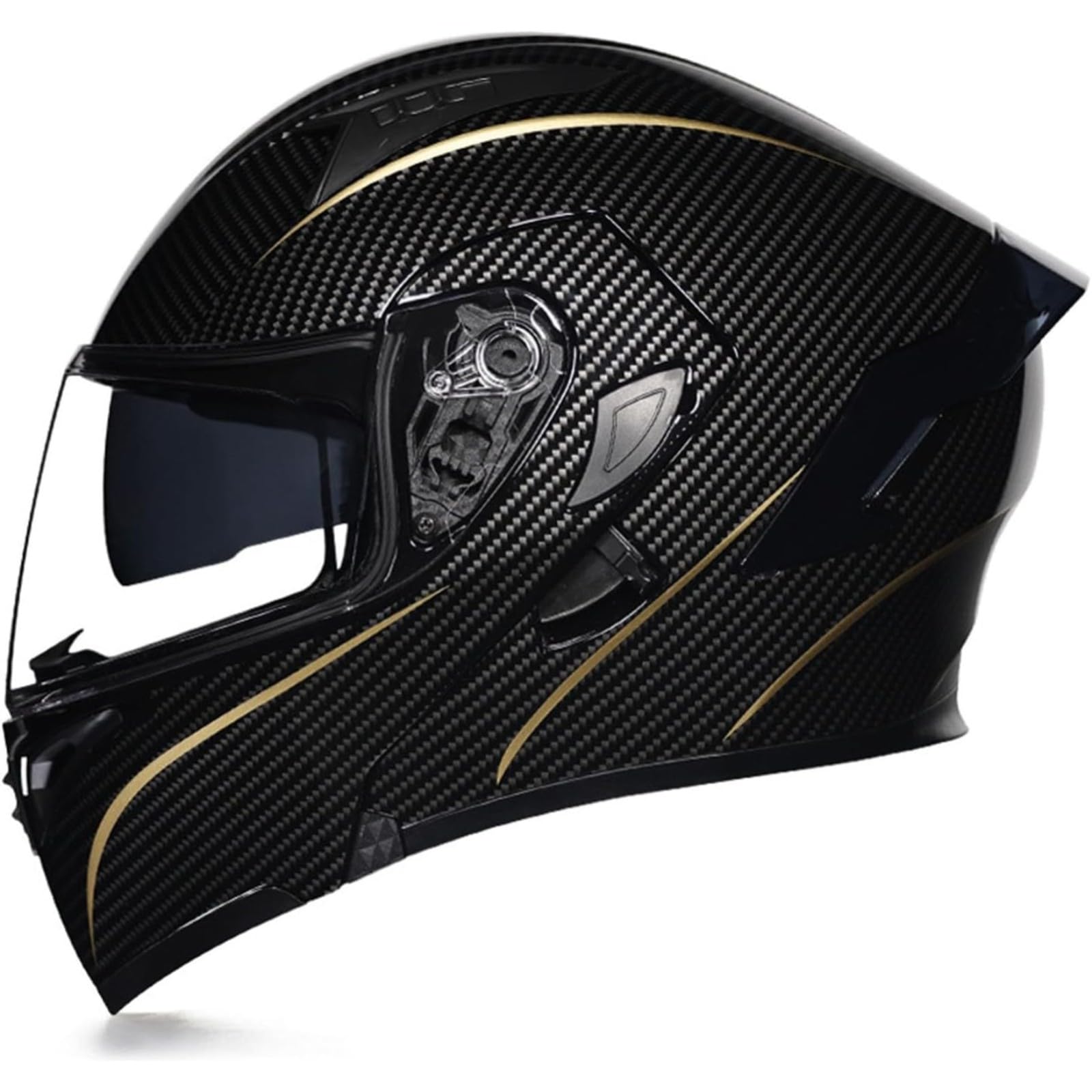 BYFHHHH Motorrad-Klapphelm Mit Sonnenblende, ECE-Zertifizierter Motorradhelm, Integralhelm Mit Doppelvisier, Faltbarer Motorradhelm Für Männer Und Frauen 21,M=57~58CM von BYFHHHH