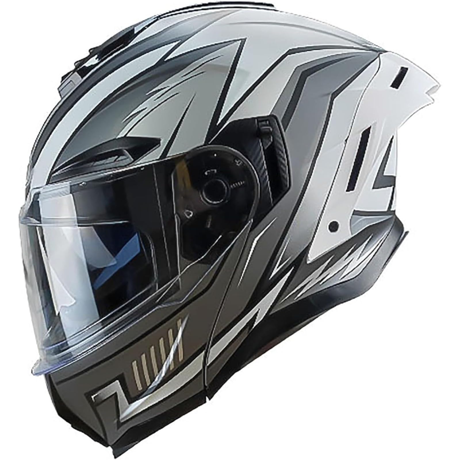 BYFHHHH Motorradhelm, DOT/ECE-Zertifizierter Motorrad-Klapphelm, Modularhelm Mit Doppelvisier, Integralhelm Für Erwachsene Männer Und Frauen D,M=57~58CM von BYFHHHH