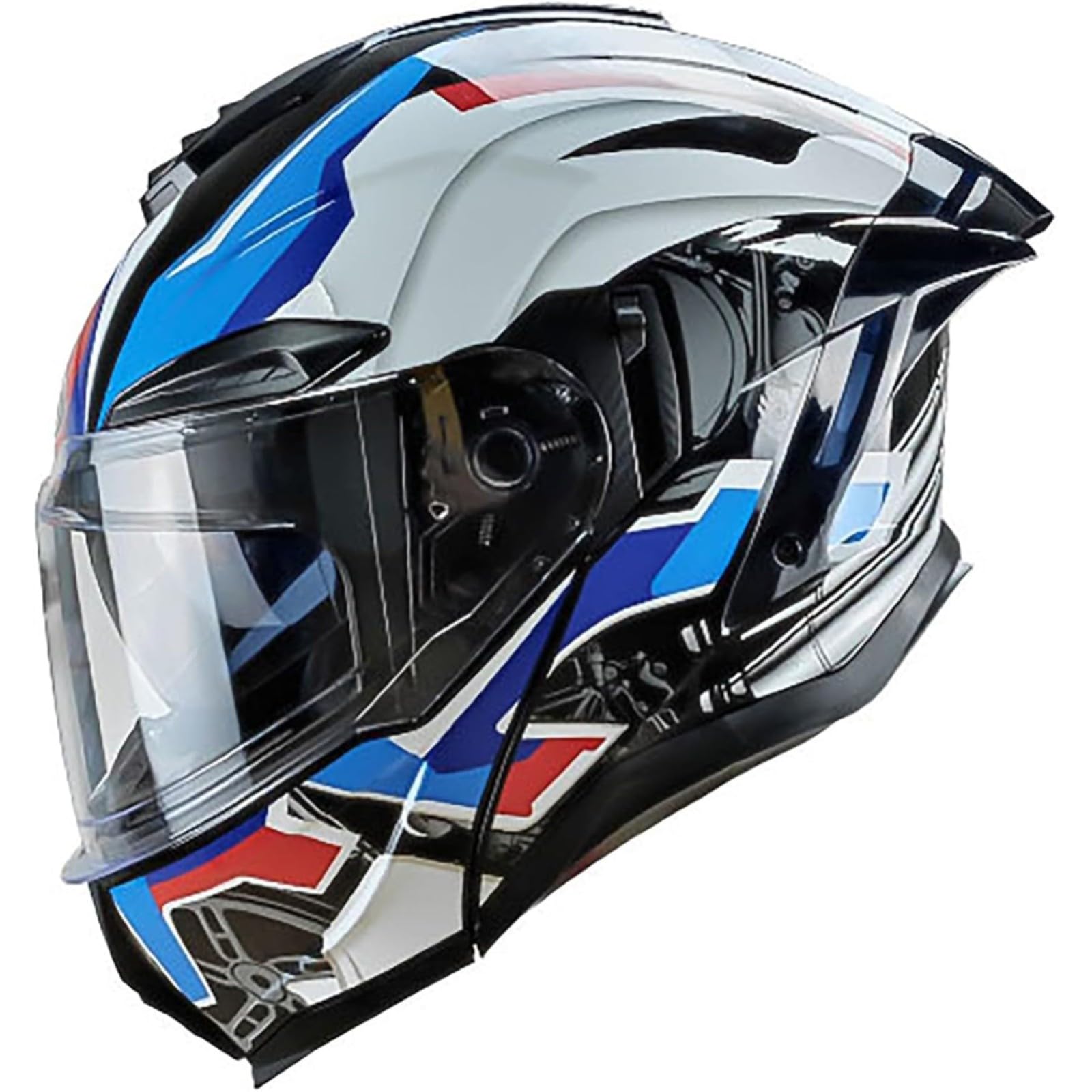 BYFHHHH Motorradhelm, DOT/ECE-Zertifizierter Motorrad-Klapphelm, Modularhelm Mit Doppelvisier, Integralhelm Für Erwachsene Männer Und Frauen G,M=57~58CM von BYFHHHH