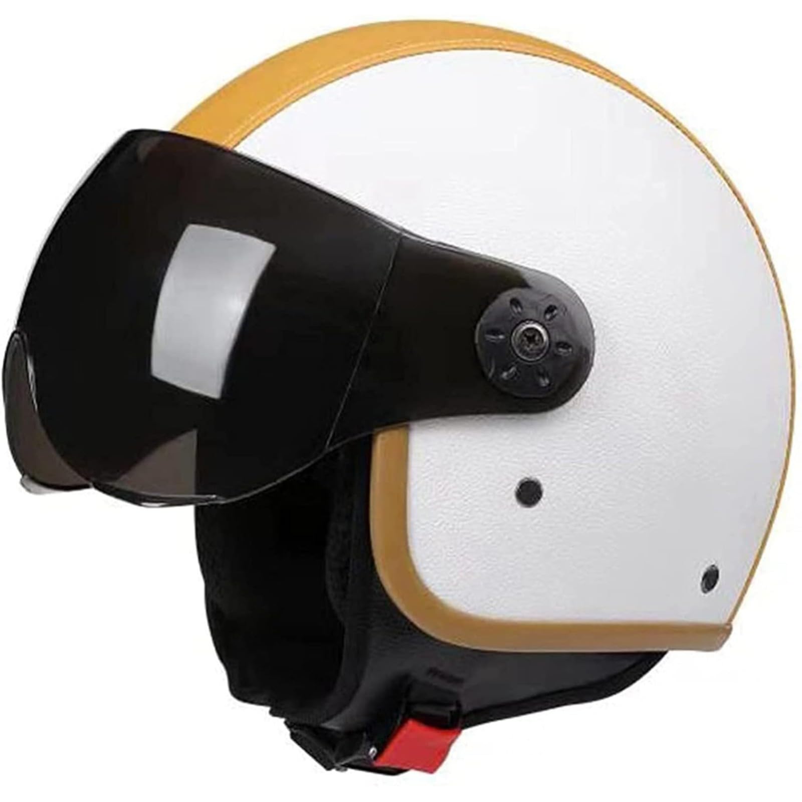 BYFHHHH Motorradhelm, ECE/DOT-Zertifizierter Offener 3/4-Motorrad-Halbhelm Für Erwachsene Für Männer Und Frauen, Retro-Motorradhelm Mit Sonnenblende B,L=58~60CM von BYFHHHH