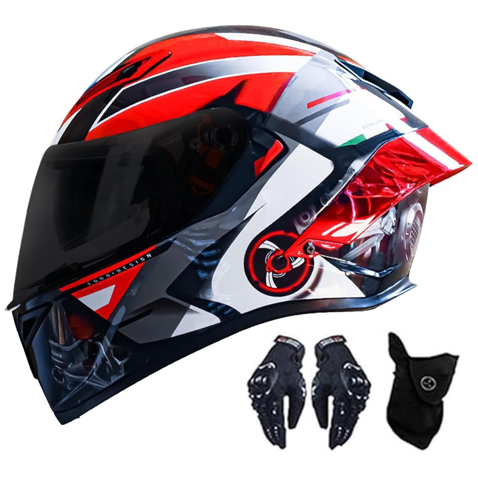 BYFHHHH Motorradhelm, ECE-Geprüfter Klapphelm, Motorrad-Integralhelm, Modularhelm Für Erwachsene, Männer Und Frauen, Moped-Straßenrollerhelm D,M=57~58CM von BYFHHHH