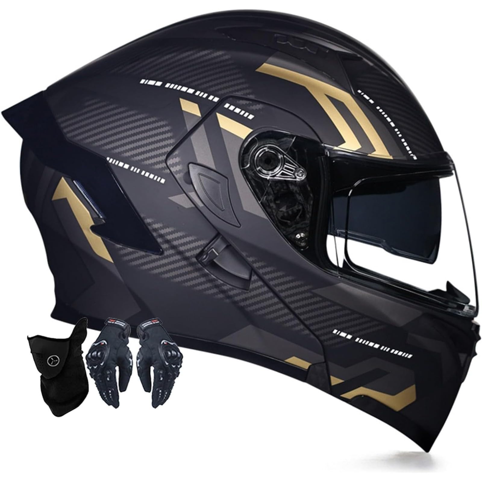 BYFHHHH Motorradhelm, ECE-Geprüfter Motorrad-Klapphelm Für Männer Und Frauen, Integralhelm Für Motorradrennen, Moped-Straßenrennen-Motocross-Helm I,XXL=63~64CM von BYFHHHH