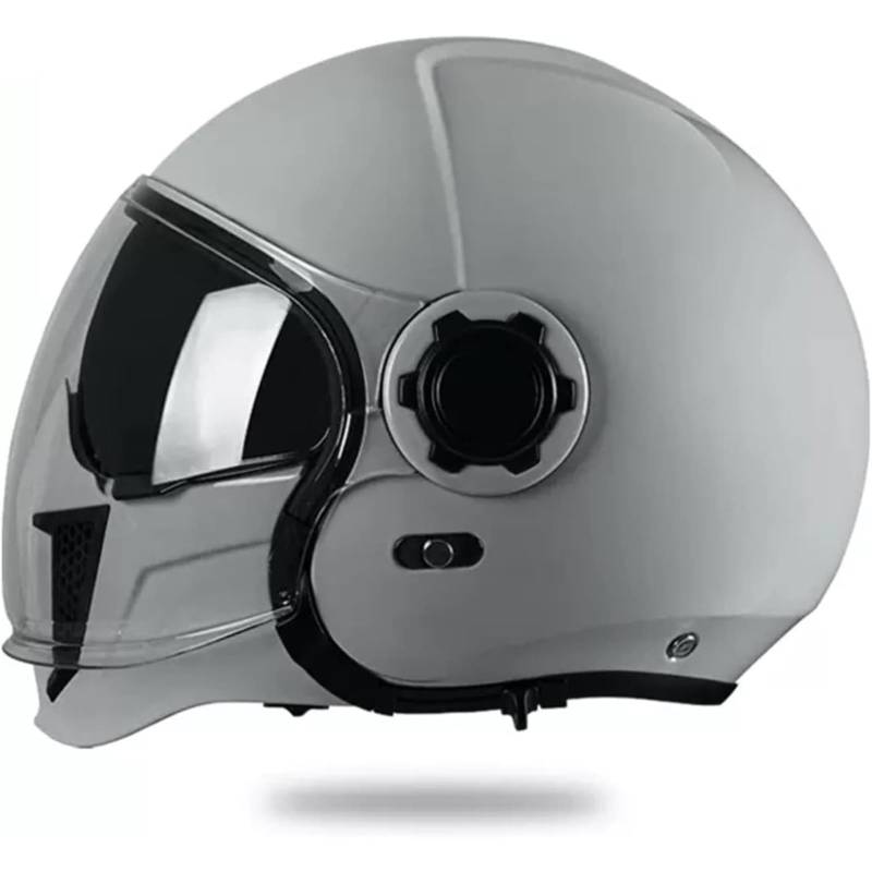 BYFHHHH Motorradhelm Für Erwachsene, ECE-Geprüfter Jethelm, Rollerhelm Für Damen Und Herren, Modularer Motorradhelm Mit Doppelvisier A,XXL=63~64CM von BYFHHHH