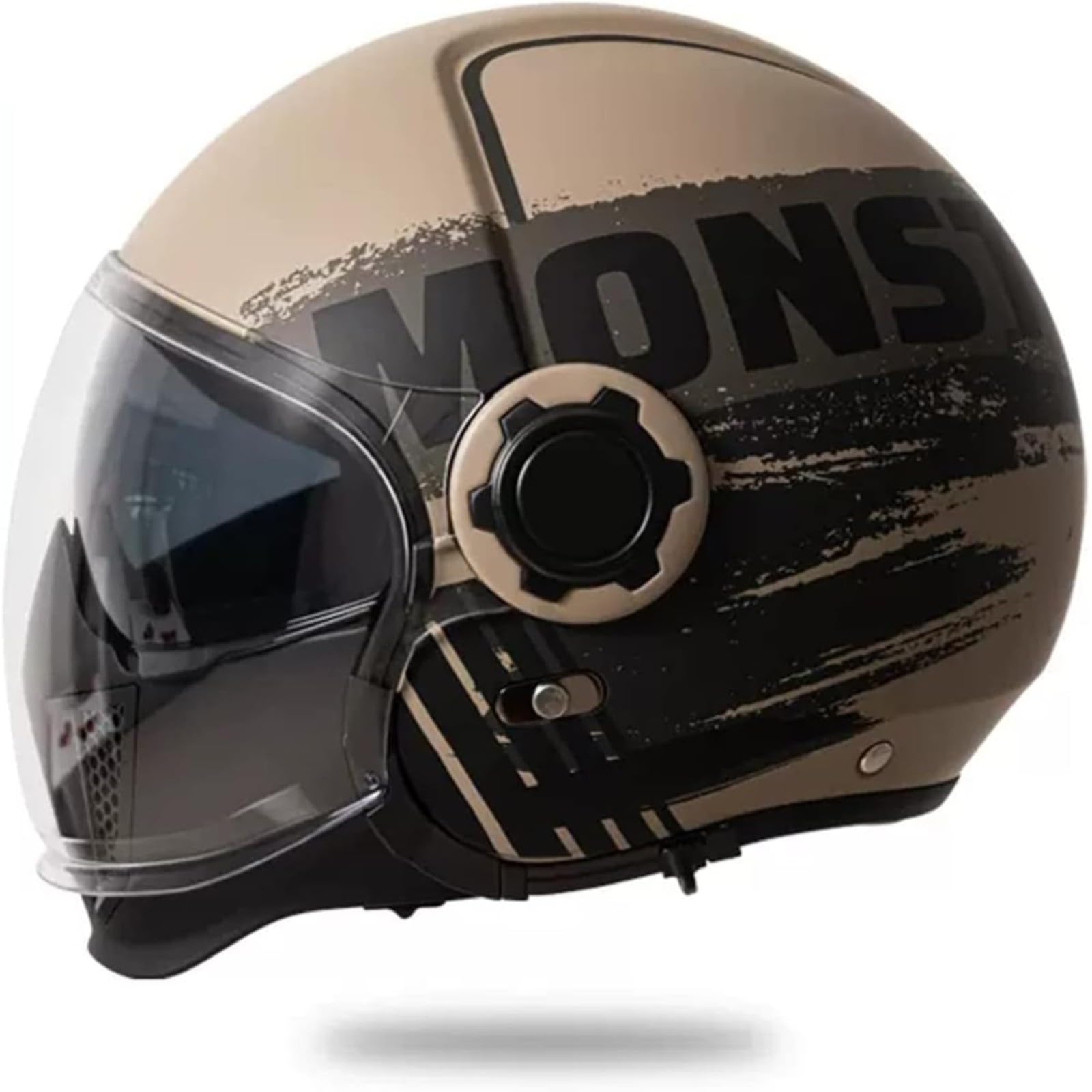 BYFHHHH Motorradhelm Für Erwachsene, ECE-Geprüfter Jethelm, Rollerhelm Für Damen Und Herren, Modularer Motorradhelm Mit Doppelvisier G,XL=61~62CM von BYFHHHH