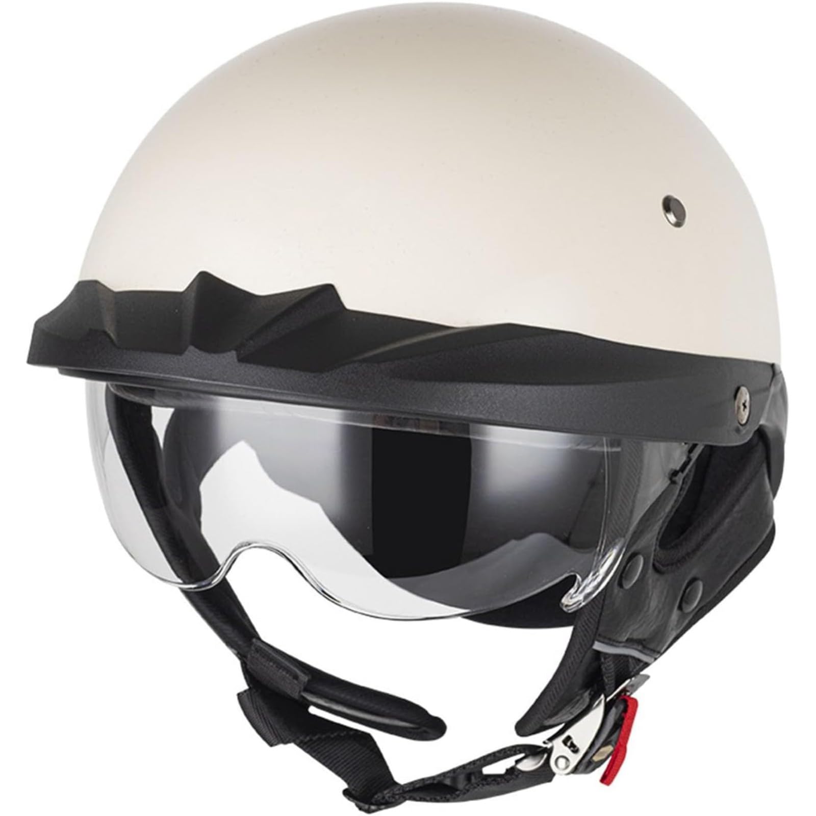 BYFHHHH Motorradhelm Halbschalenhelm, ECE-Geprüfter Retro Motorrad Halbhelm Vintage Motorrad Jethelm Mit Visier Halbschalenhelm Für Cruiser Scooter Chopper B,L=59~60CM von BYFHHHH