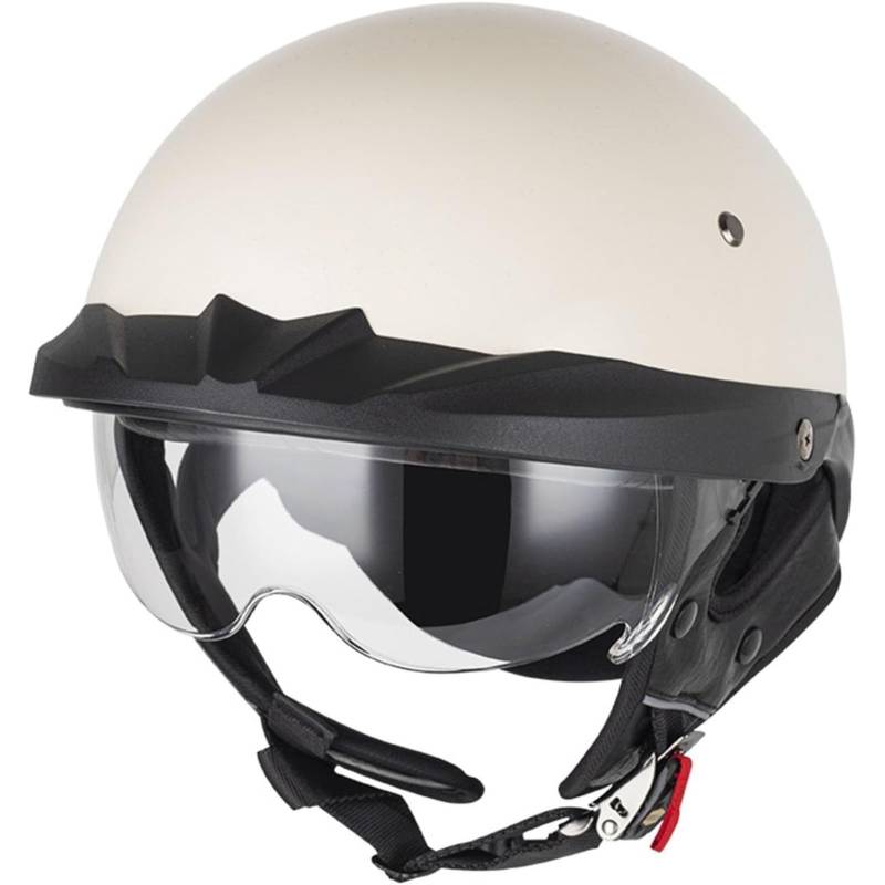 BYFHHHH Motorradhelm Halbschalenhelm, ECE-Geprüfter Retro Motorrad Halbhelm Vintage Motorrad Jethelm Mit Visier Halbschalenhelm Für Cruiser Scooter Chopper B,XXXL=65~66CM von BYFHHHH