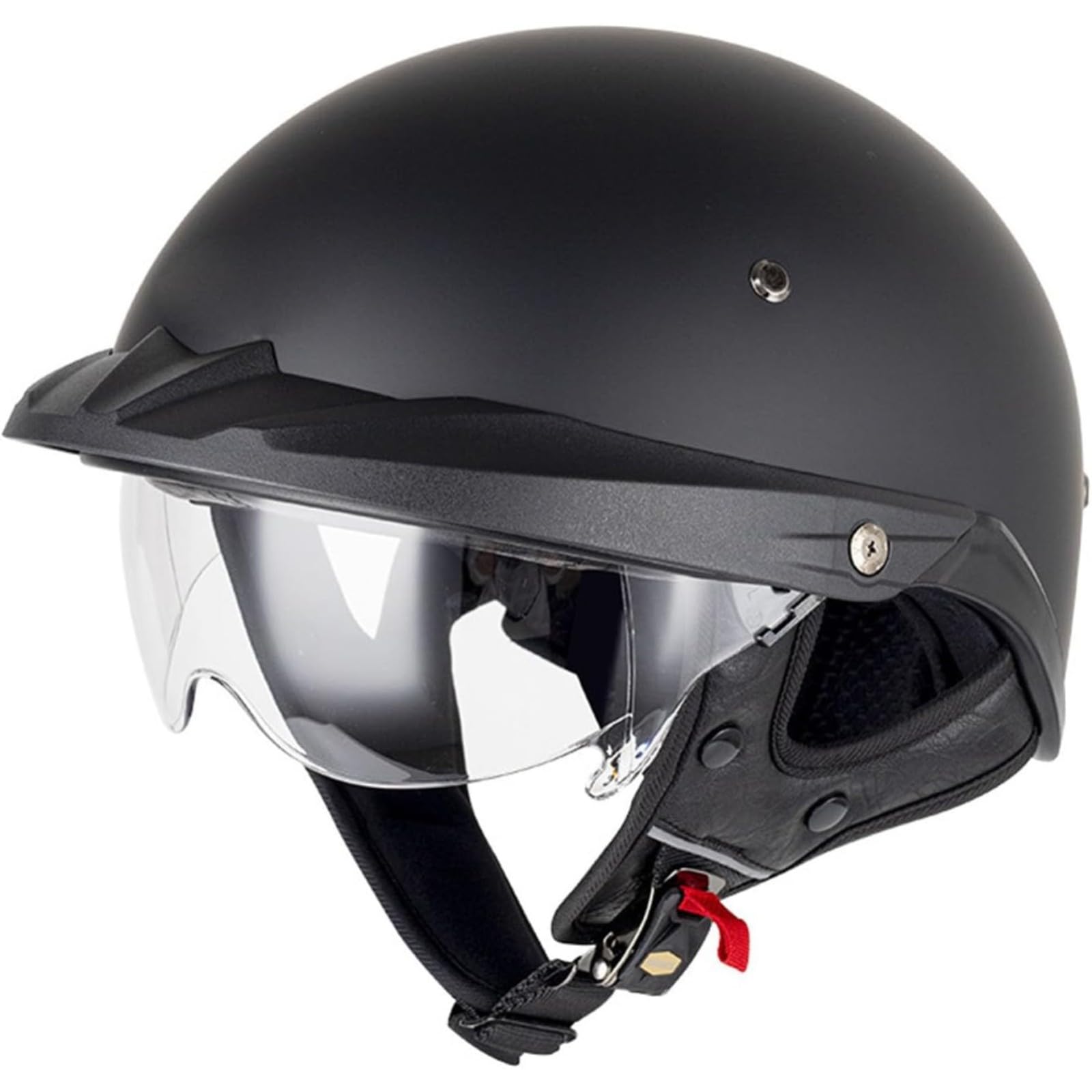 BYFHHHH Motorradhelm Halbschalenhelm, ECE-Geprüfter Retro Motorrad Halbhelm Vintage Motorrad Jethelm Mit Visier Halbschalenhelm Für Cruiser Scooter Chopper D,L=59~60CM von BYFHHHH