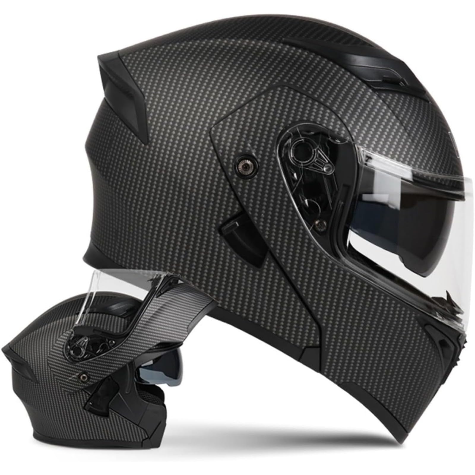 BYFHHHH Motorradhelm Klapphelm, ECE-Zertifizierter Modularer Motorradhelm Integralhelme, Lokomotiv-Crash-Mopedhelm Integralhelm A,XL=61~62CM von BYFHHHH