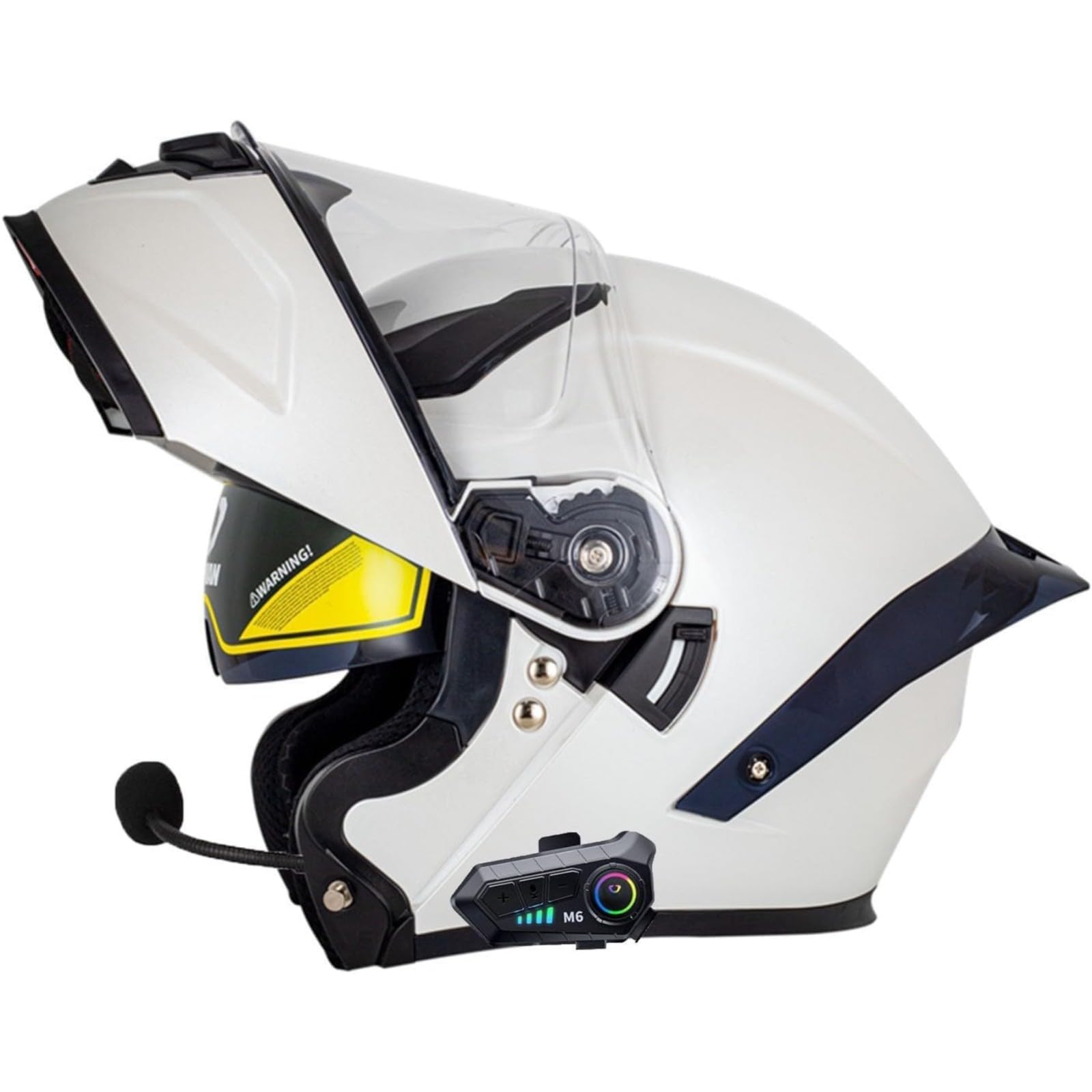 BYFHHHH Motorradhelm Mit Bluetooth, ECE/DOT-Zertifizierter Klapphelm, Doppelvisier, Modularer Motorradhelm, Integralhelm Für Erwachsene, Frauen Und Männer F,M=57~58CM von BYFHHHH