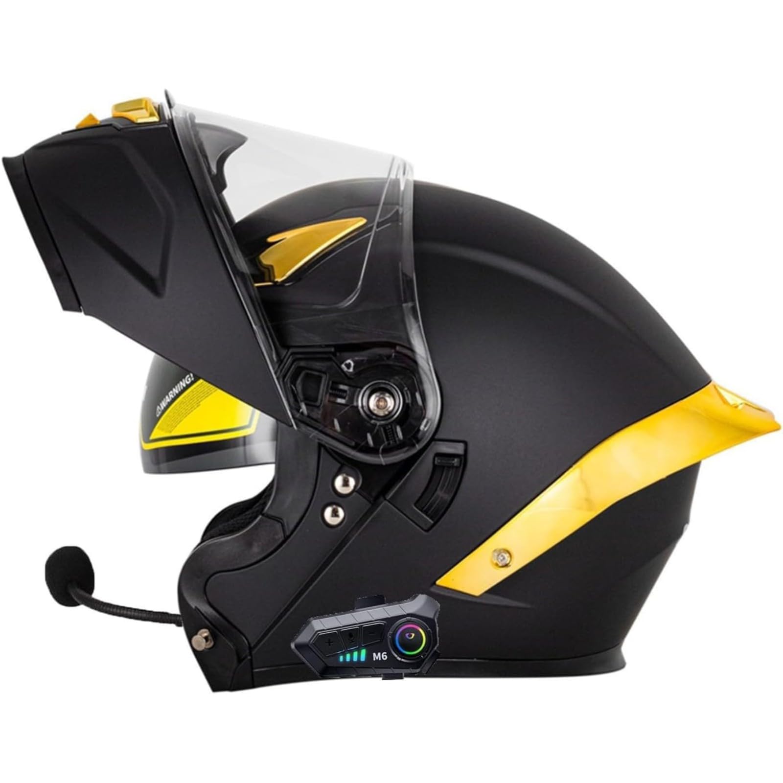 BYFHHHH Motorradhelm Mit Bluetooth, ECE/DOT-Zertifizierter Klapphelm, Doppelvisier, Modularer Motorradhelm, Integralhelm Für Erwachsene, Frauen Und Männer G,L=59~60CM von BYFHHHH