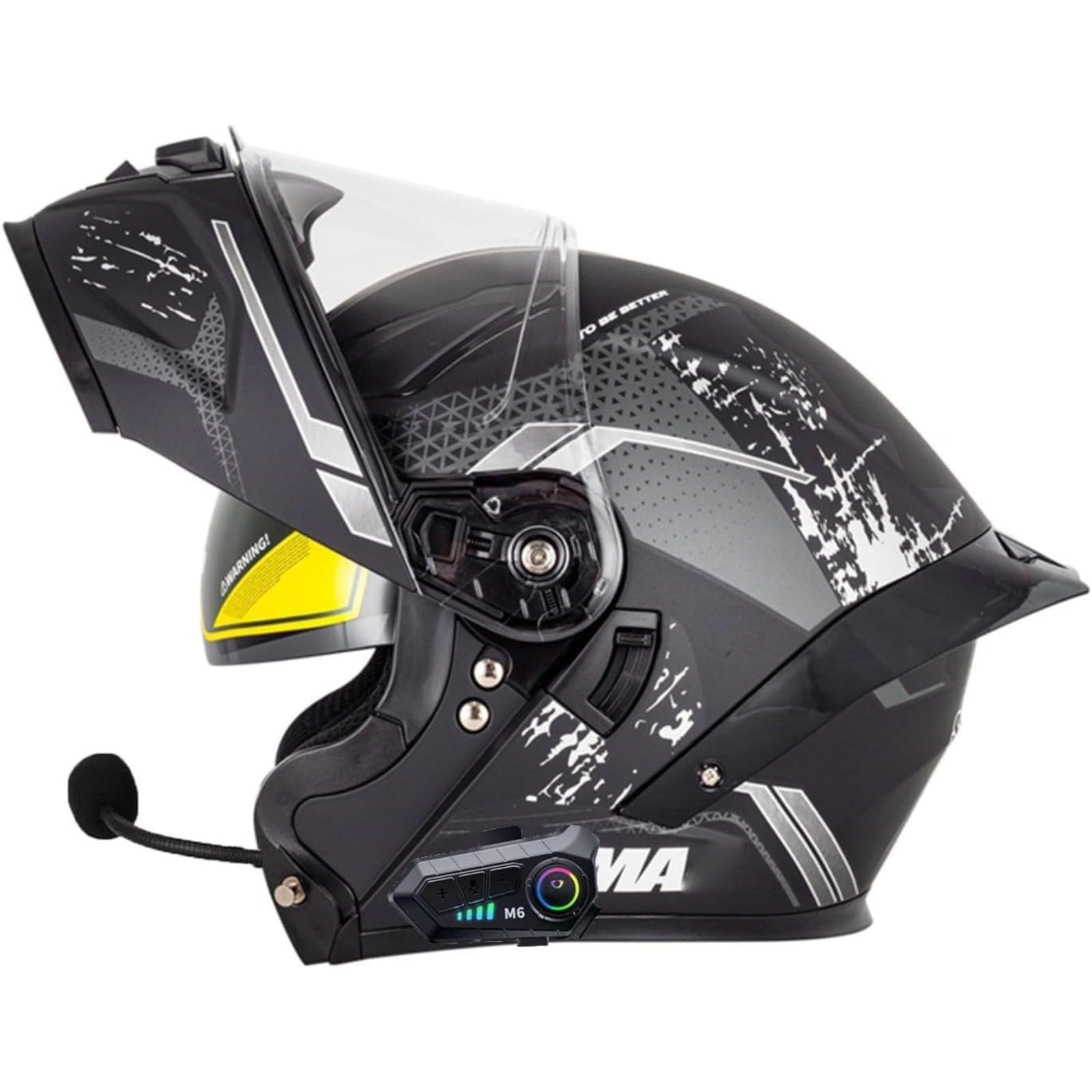 BYFHHHH Motorradhelm Mit Bluetooth, ECE/DOT-Zertifizierter Klapphelm, Doppelvisier, Modularer Motorradhelm, Integralhelm Für Erwachsene, Frauen Und Männer L,XL=61~62CM von BYFHHHH