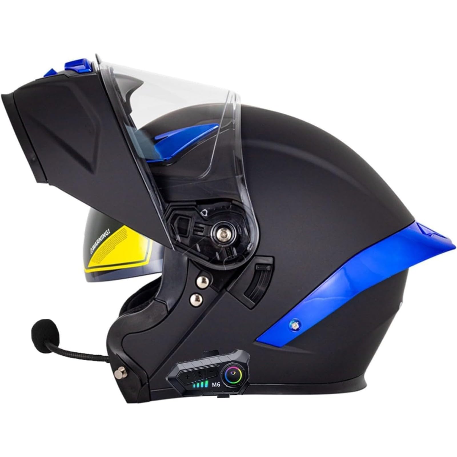 BYFHHHH Motorradhelm Mit Bluetooth, ECE/DOT-Zertifizierter Klapphelm, Doppelvisier, Modularer Motorradhelm, Integralhelm Für Erwachsene, Frauen Und Männer P,XXL=63~64CM von BYFHHHH