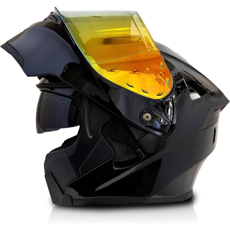 BYFHHHH Motorradhelm Mit Doppelvisier, ECE/DOT-Zertifizierung Motorrad-Modulhelm Klapphelm Integralhelm Für Erwachsene Männer Frauen A,XXL=63~64CM von BYFHHHH