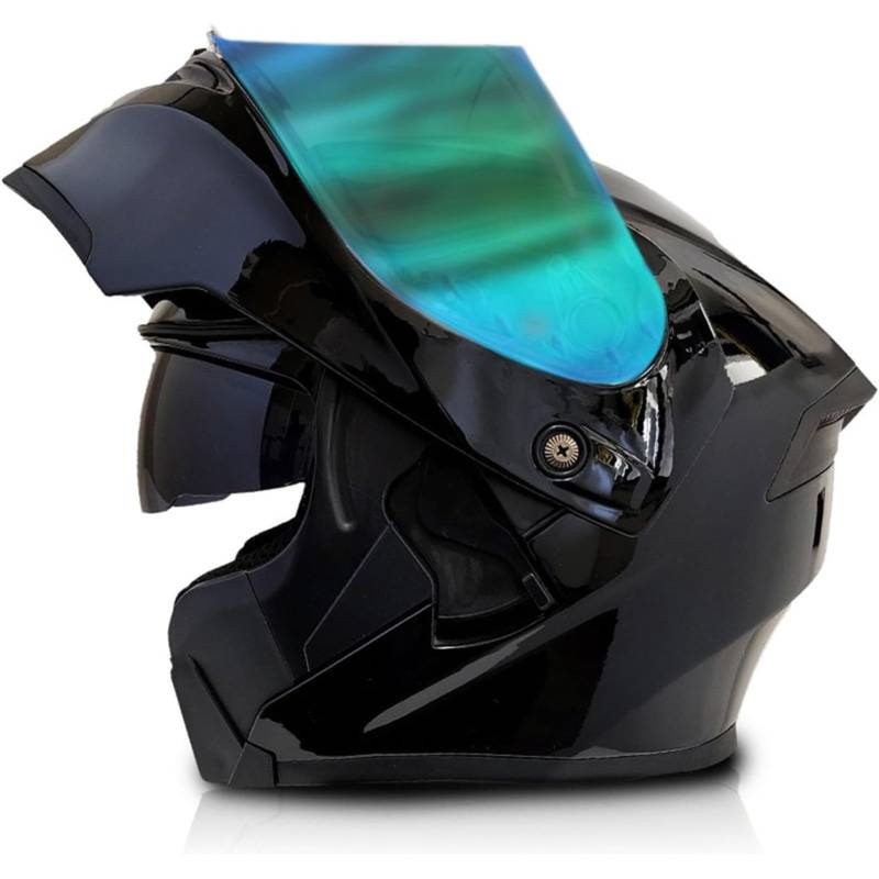 BYFHHHH Motorradhelm Mit Doppelvisier, ECE/DOT-Zertifizierung Motorrad-Modulhelm Klapphelm Integralhelm Für Erwachsene Männer Frauen F,XL=61~62CM von BYFHHHH