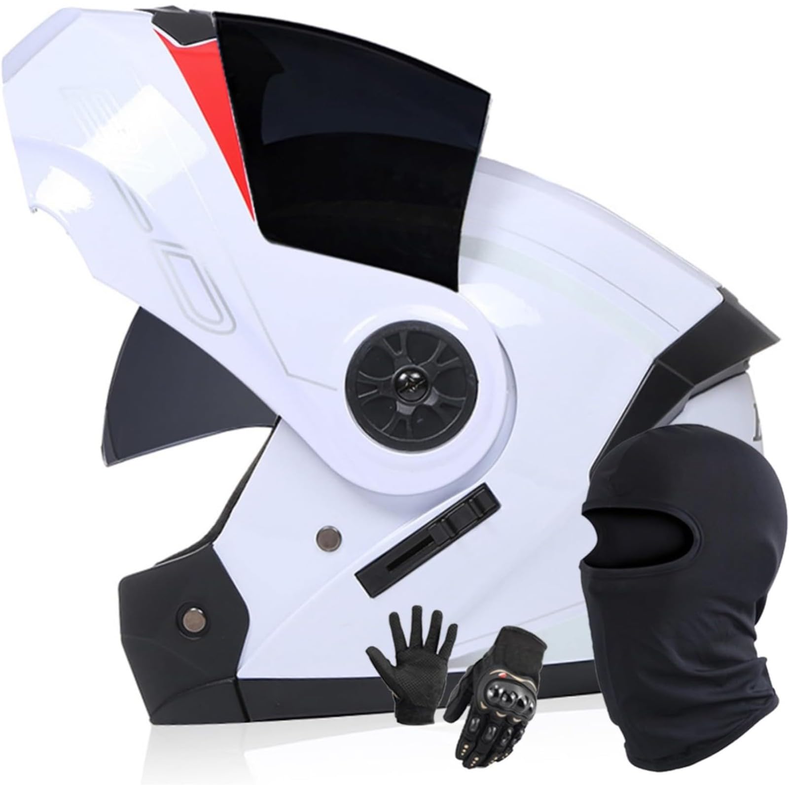 BYFHHHH Motorradhelm Modularer Motorrad-Klapphelm, ECE-Geprüfter Roller-Mopedhelm, Doppelvisier-Motorrad-Integralhelme Für Männer Und Frauen A,L=59~60CM von BYFHHHH