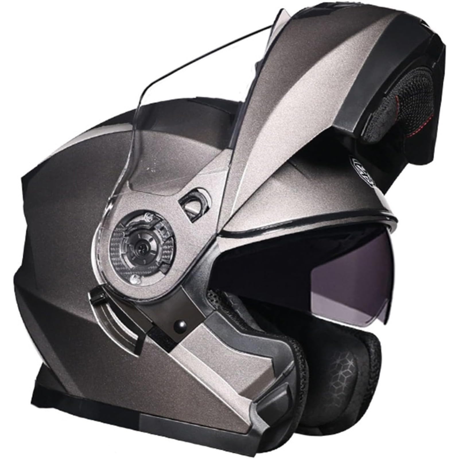 BYFHHHH Motorradhelm Motorrad-Klapphelm, ECE-Geprüft Mit Doppelvisier, Integralhelm Für Roller, Mopeds, Klapphelm, Modularhelm Für Männer Und Frauen H,L=59~60CM von BYFHHHH