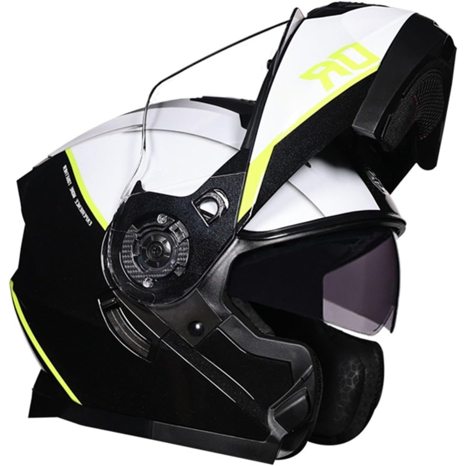 BYFHHHH Motorradhelm Motorrad-Klapphelm, ECE-Geprüft Mit Doppelvisier, Integralhelm Für Roller, Mopeds, Klapphelm, Modularhelm Für Männer Und Frauen L,L=59~60CM von BYFHHHH