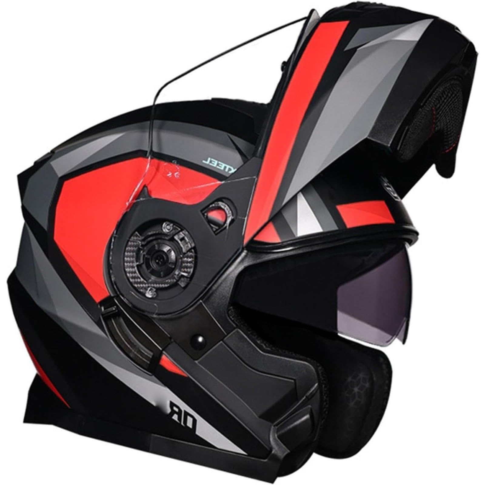 BYFHHHH Motorradhelm Motorrad-Klapphelm, ECE-Geprüft Mit Doppelvisier, Integralhelm Für Roller, Mopeds, Klapphelm, Modularhelm Für Männer Und Frauen M,L=59~60CM von BYFHHHH