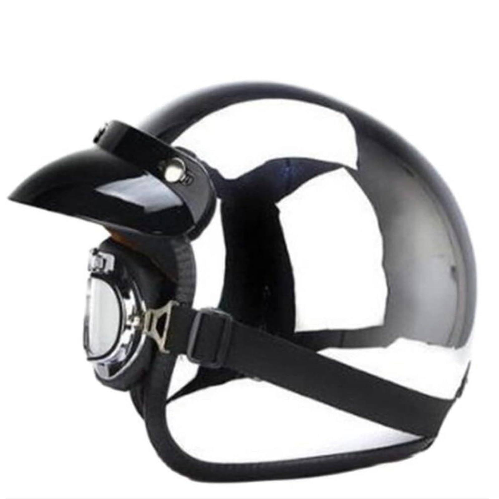 BYFHHHH Retro-Motorrad-Halbhelm, ECE-Geprüfter 3/4-Motorradhelm Im Deutschen Stil, Vintage-Jethelm, Für Männer Und Frauen, Moped-Scooter-Chopper-Cruiser-Helm C,L=59~60CM von BYFHHHH