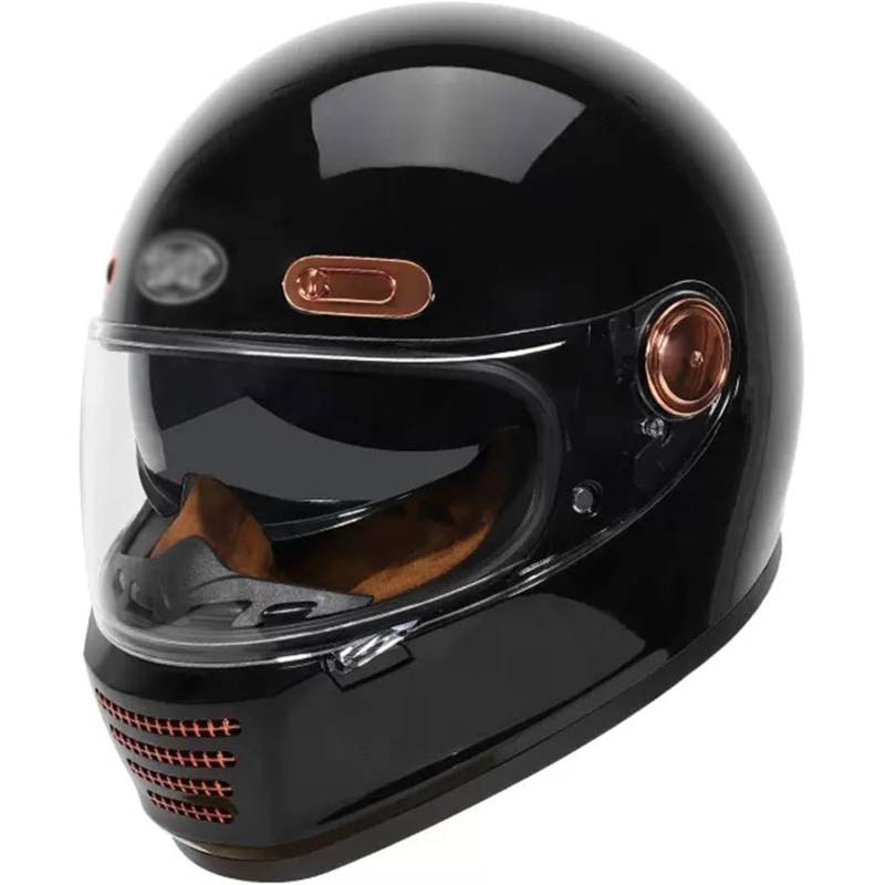 BYFHHHH Retro-Motorrad-Motocross-Helme, ECE-Geprüfte Vintage-Motorrad-Integralhelme Mit Visier, Herren- Und Damen-Motorradhelme Mit Offener Lokomotive A,M=57~58CM von BYFHHHH