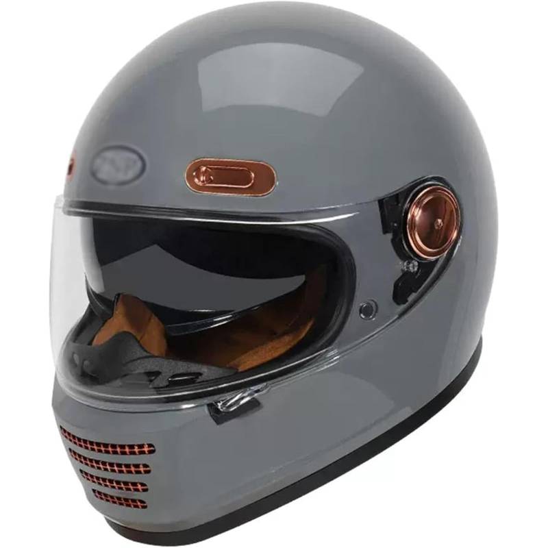 BYFHHHH Retro-Motorrad-Motocross-Helme, ECE-Geprüfte Vintage-Motorrad-Integralhelme Mit Visier, Herren- Und Damen-Motorradhelme Mit Offener Lokomotive G,L=59~60CM von BYFHHHH