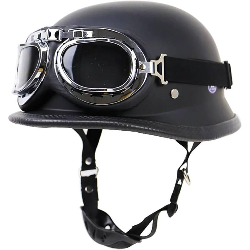 BYFHHHH Retro Motorradhelm, Vintage Halbschalenhelm Motorradhelm Mit Jethelm Halbhelm Für Damen Und Herren, Moped Crash Chopper Helm A,S=55~56CM von BYFHHHH