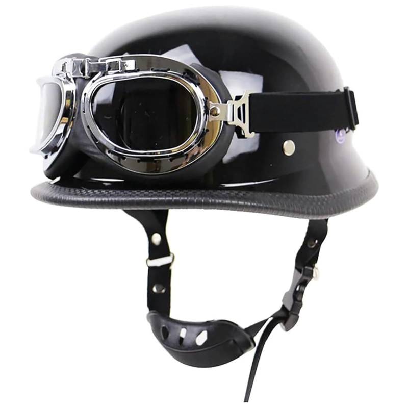 BYFHHHH Retro Motorradhelm, Vintage Halbschalenhelm Motorradhelm Mit Jethelm Halbhelm Für Damen Und Herren, Moped Crash Chopper Helm B,XL=61~62CM von BYFHHHH