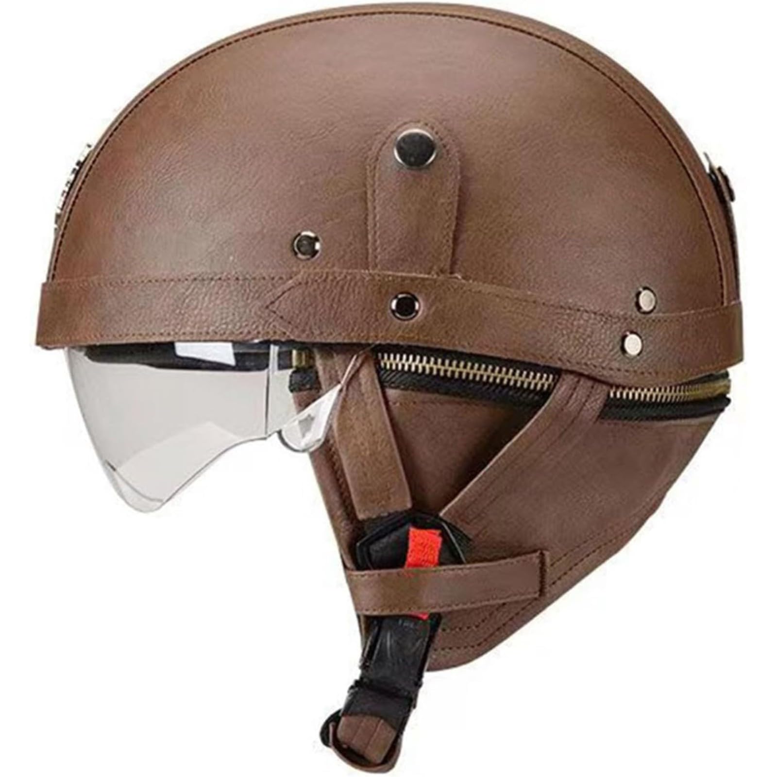 Halbhelme Motorradhelm, ECE-Zertifizierter Antikollisions-Schutzhelm Für Männer Frauen Mit Visier, Halbschalenhelm Jethelm Offener Helm Für Fahrrad Cruiser Moped Roller B,XL=61~62CM von BYFHHHH