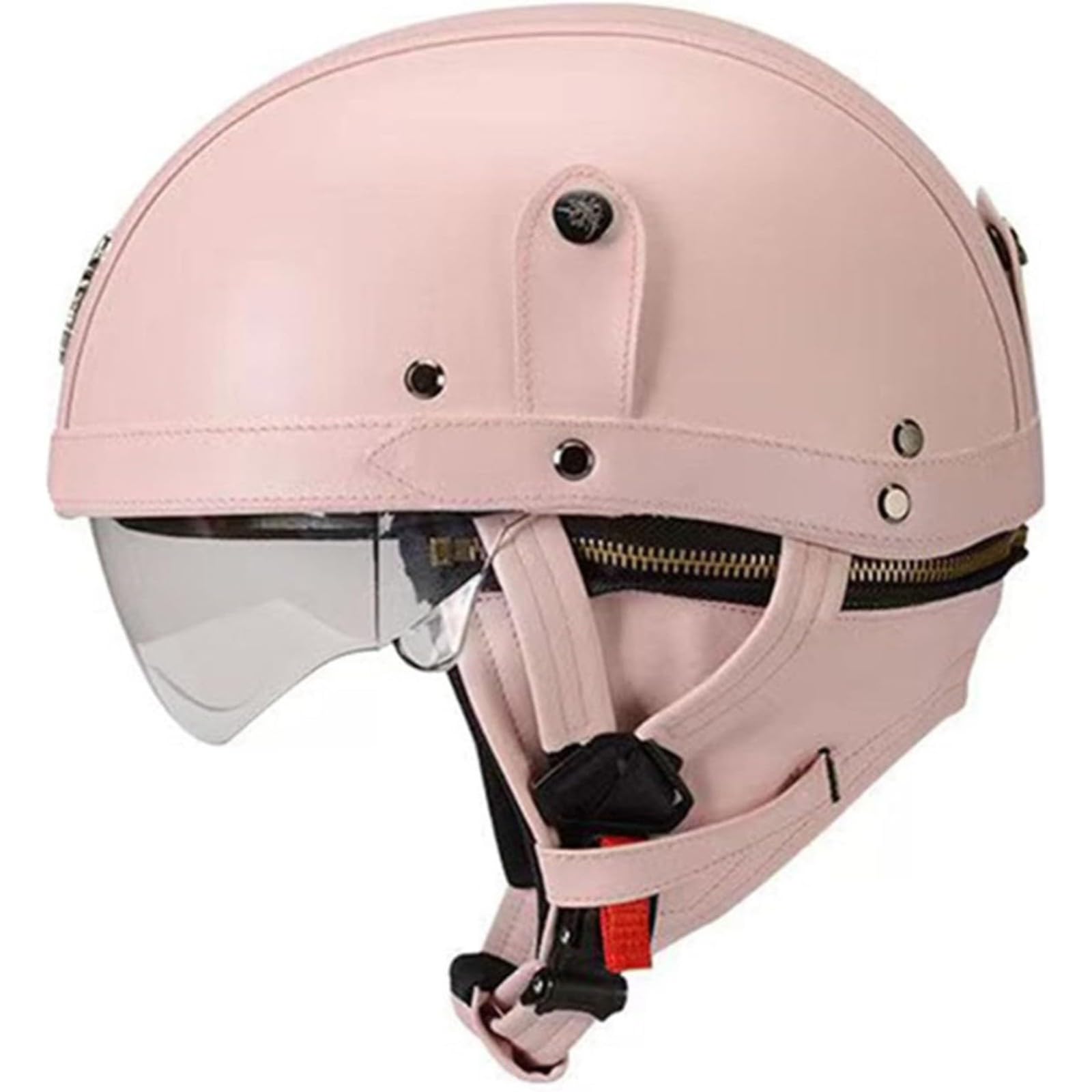 Halbhelme Motorradhelm, ECE-Zertifizierter Antikollisions-Schutzhelm Für Männer Frauen Mit Visier, Halbschalenhelm Jethelm Offener Helm Für Fahrrad Cruiser Moped Roller E,S=55~56CM von BYFHHHH