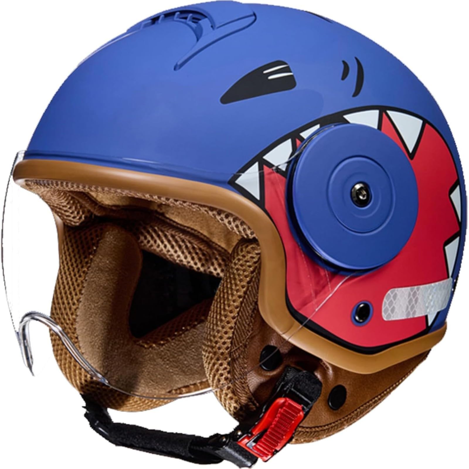 Kinder Motorradhelm Rollerhelm, Jethelm Mit Sonnenblende Süßer Helm Mädchen Rollerhelm Junge Mofahelm, Für 5 Jahre - 12 Jahre Kid D von BYFHHHH