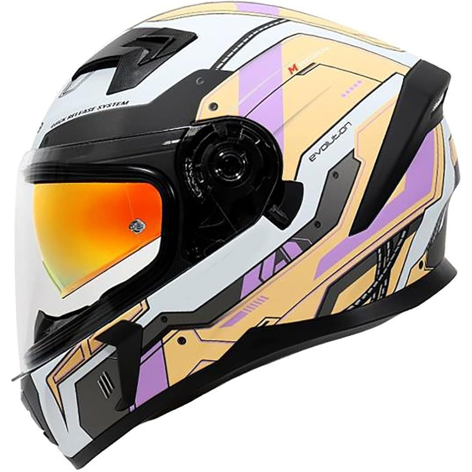 Modularer Motorradhelm, ECE-Zertifizierter Motorrad-Integralhelm Mit Doppelvisier, Mopedhelm Für Damen Und Herren, Integralhelm Motorradhelm E,L=59~60CM von BYFHHHH