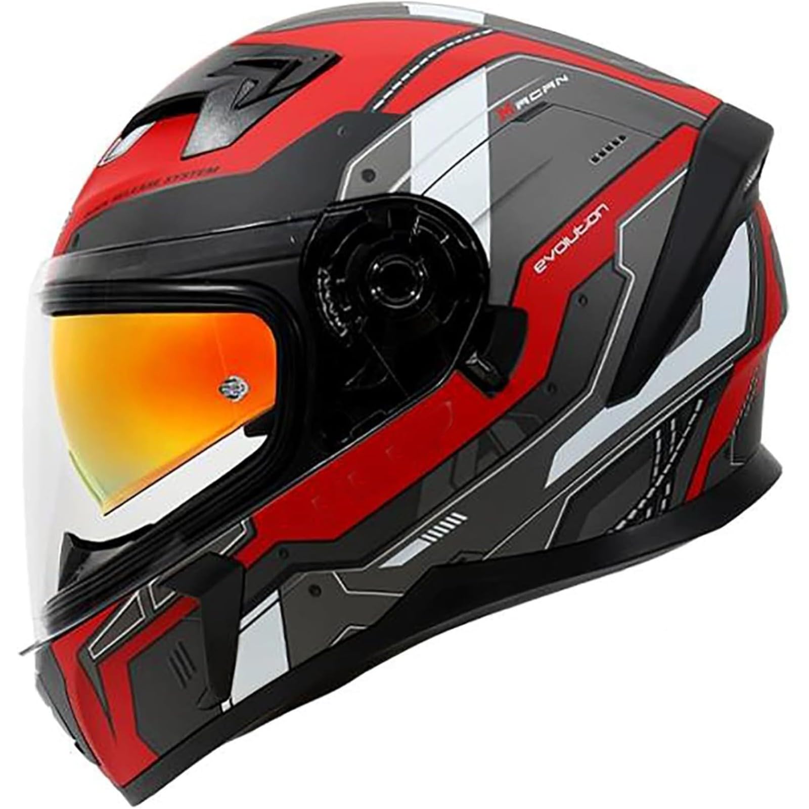 Modularer Motorradhelm, ECE-Zertifizierter Motorrad-Integralhelm Mit Doppelvisier, Mopedhelm Für Damen Und Herren, Integralhelm Motorradhelm P,M=57~58CM von BYFHHHH