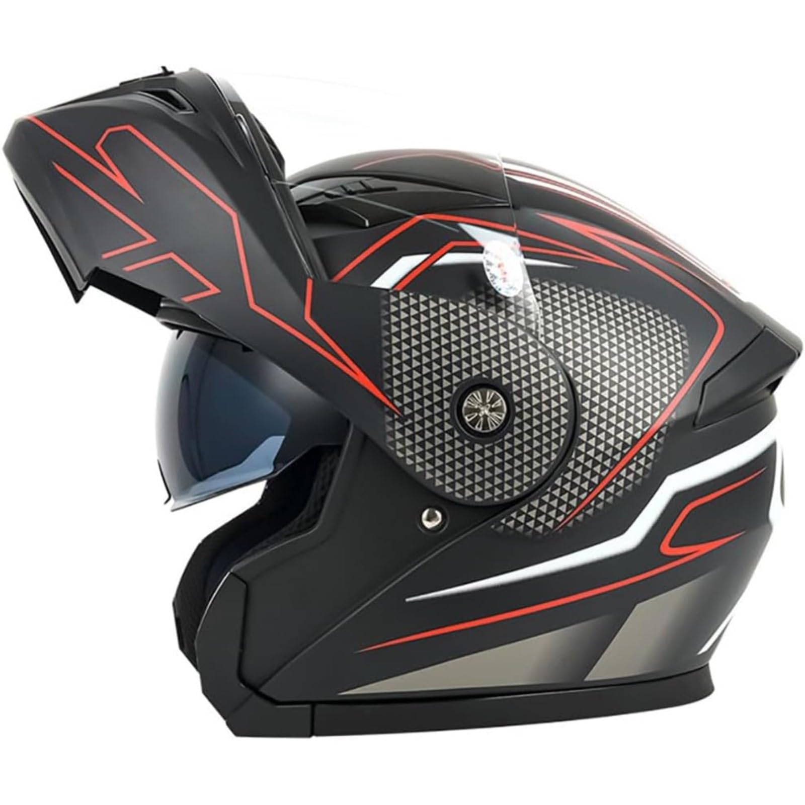 Modularhelm Motorrad-Klapphelm, ECE-Geprüfter Integralhelm Mit Doppellinse, Modularhelm Modularer Integralhelm Für Motorradfahrer G,M=57~58CM von BYFHHHH