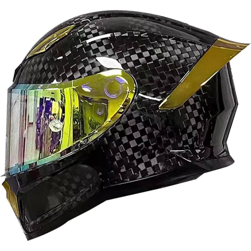 Motorrad-Integralhelm Mit Sonnenblende, DOT/ECE-Zertifizierter Modularer Motorrad-Mopedhelm, Motorradhelm-Integralhelme Für Frauen Und Männer, Erwachsene F,L=59~60CM von BYFHHHH